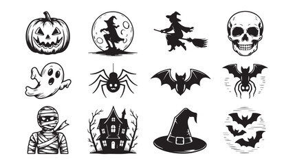 Obraz premium Spooky halloween night scene with haunted elements