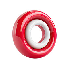 Red and white concentric circles, glossy