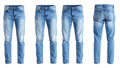 Light blue jeans, multiple views