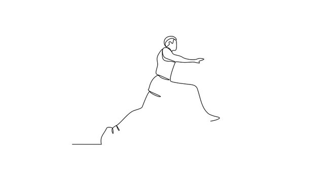 Animated self drawing of Athletics sports video design illustration. Javelin themes design in simple linear continuous style video concept. Great design for sports campaign and business purpose.