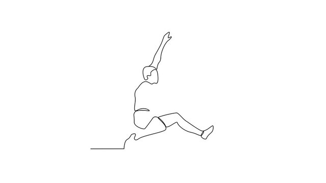 Animated self drawing of Athletics sports video design illustration. Javelin themes design in simple linear continuous style video concept. Great design for sports campaign and business purpose.