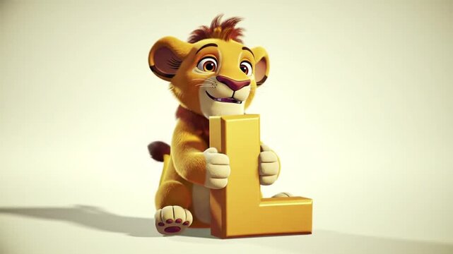 Animated lion letter l