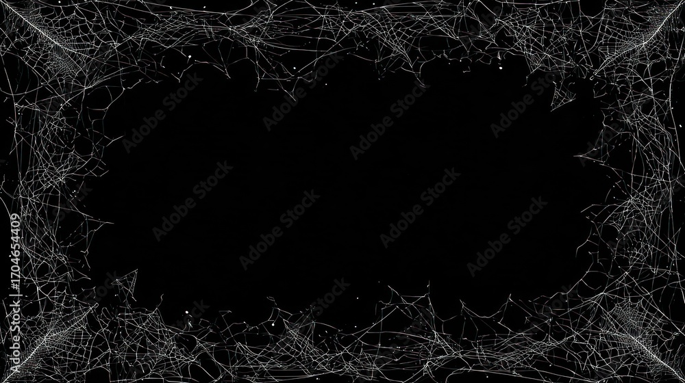Poster abstract dark circular void surrounded by a textured grainy and ethereal light halo effect