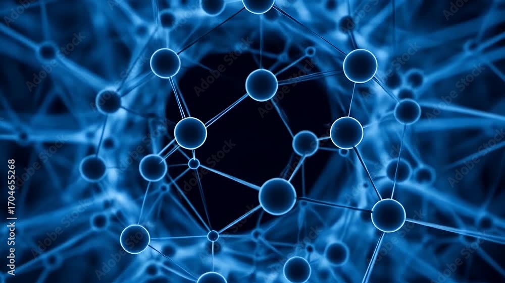Poster abstract background blue molecular network connection structure