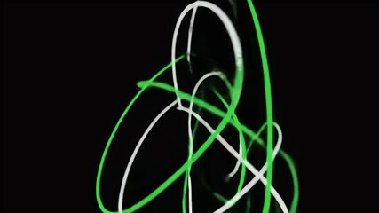 Abstract Background Green White Curves Black Backdrop 3D Lines - Powered by Adobe