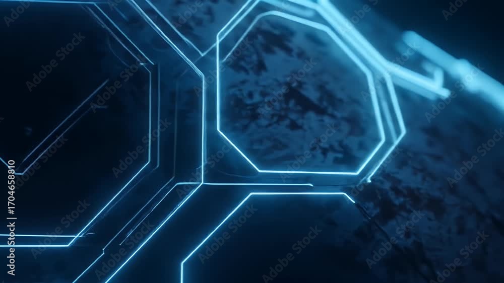 Poster abstract background neon blue lines grid pattern tech futuristic
