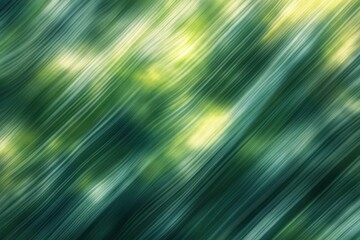 Abstract blurred green and yellow streaks resembling light filtering through foliage with diagonal motion blur effect