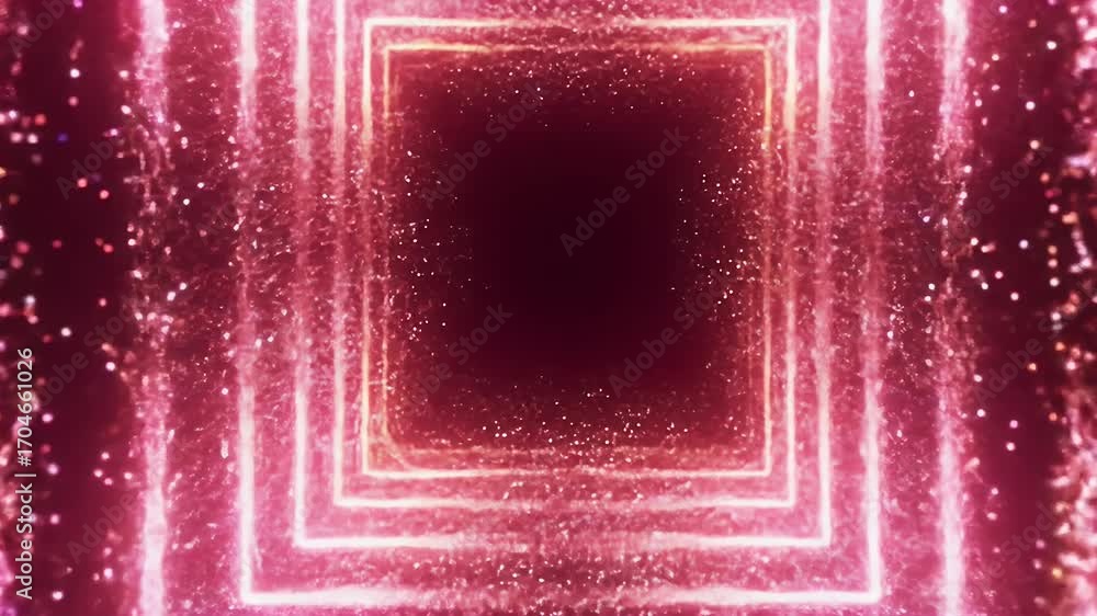 Aufkleber abstract background pink glowing square particles with dynamic light
