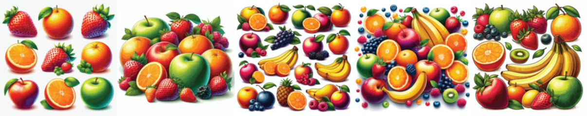 Vector image set of fruits
