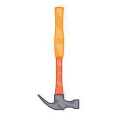 Colorful claw hammer tool illustration for construction and carpentry work