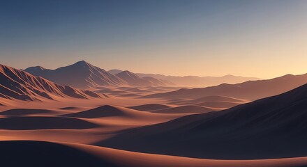 Desert Mountain Landscape Sunrise.