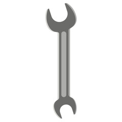 Stylized double-ended spanner wrench icon for industrial maintenance and repair concepts
