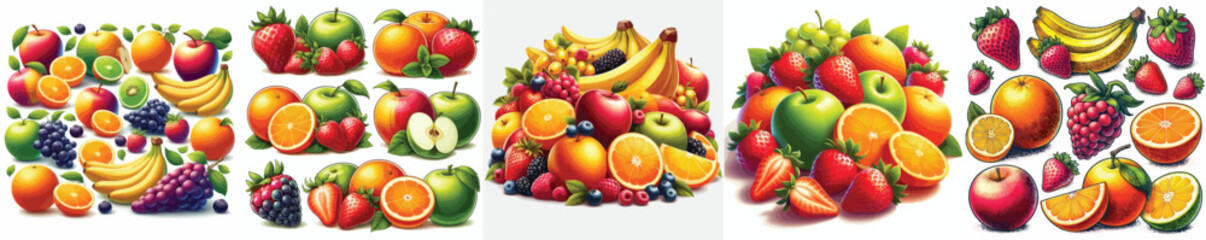 Vector image set of fruits