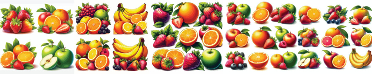 Vector image set of fruits