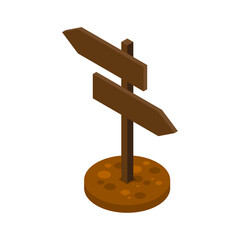 A rustic wooden crossroads signpost illustration for guidance, direction, and decision making