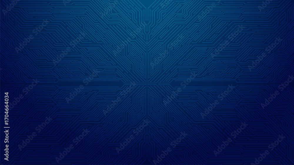 Poster modern abstract blue background with electronic circuit lines and digital pattern. perfect for techn