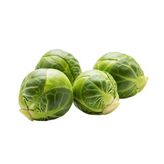 Fototapeta premium Fresh Brussels Sprouts Isolated on White Background Healthy Food and Vegetable Stock Photo