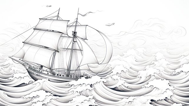 Sailing ship illustration