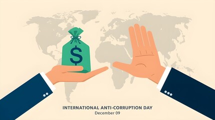 vector graphic of international anti-corruption day good for international anti-corruption day celebration. flat design. flyer design.flat illustration.