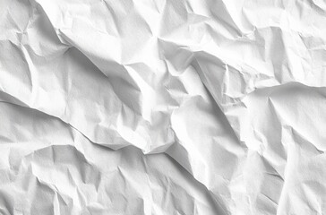 Fototapeta premium close-up of crumpled white paper with various folds and shadows creating abstract texture and depth