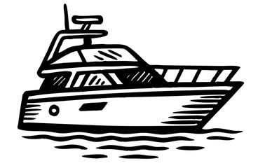Motor Yacht vector icon luxury logo