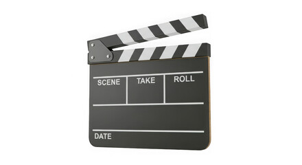 Obraz premium Classic film clapperboard isolated for filmmaking and cinema production concepts transparent background