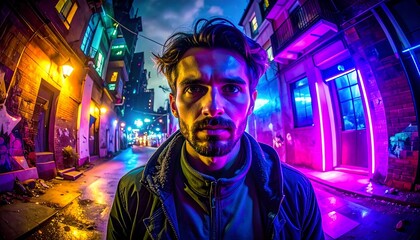 Urban night portrait