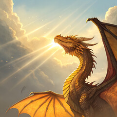 dragon in the sunset