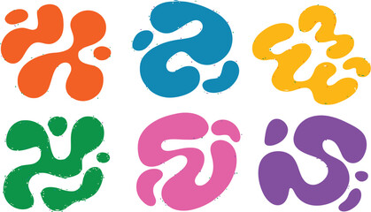 Vibrant abstract shapes in bold organic forms create a modern, playful graphic design element