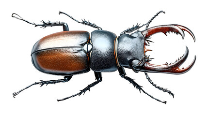 Entomology Concept with Stag Beetle Isolated on White