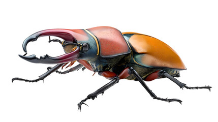 Naklejka premium Insect Close View of Stag Beetle Isolated on White