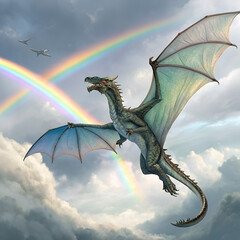 dragon in the night sky
