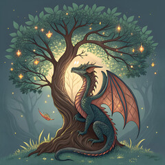 chinese dragon on the tree