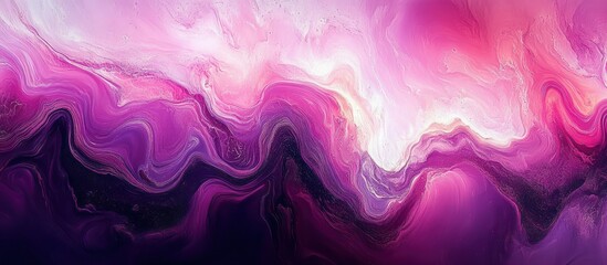 Obraz premium Abstract purple and pink fluid art with swirling patterns and gradients creating a sense of motion and depth