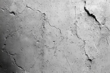 Obraz premium close-up of cracked rough concrete wall surface with uneven texture and shadow