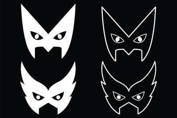 Mask superhero. Carnival mask icon. mask with eye cutouts. Collection of Superhero Masks. eps 10