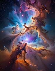 Colorful nebula in deep space (1)