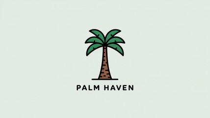 Fototapeta premium Palm tree vector illustration for tropical vacation logo design and summer holiday travel agency branding icon