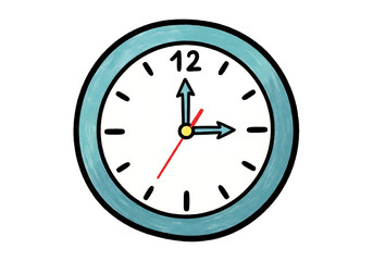 Hand-drawn analog wall clock icon illustration
