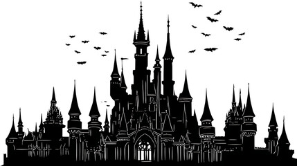 Fototapeta premium A castle with a large number of towers