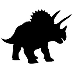 Silhouette of a Triceratops Prehistoric Herbivore