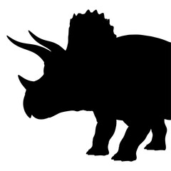 Silhouette of a Triceratops Prehistoric Herbivore