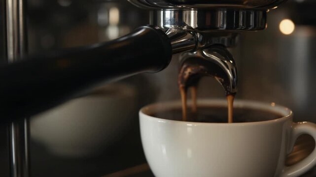Close-up of espresso coffee machine