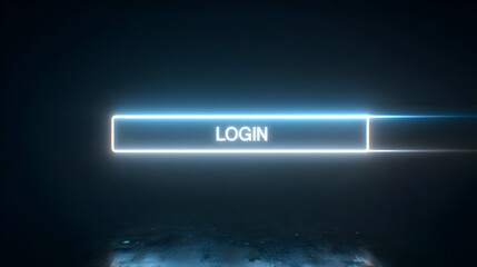 A modern login interface displayed in a dark theme with glowing elements, representing digital connectivity and user access.