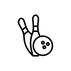 Bowling icon symbol for apps and websites. bowling ball and pin sign and symbol.