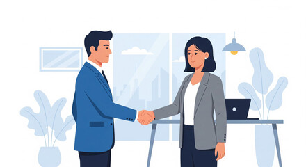 Business Deal Handshake Professional Partnership, Office Agreement