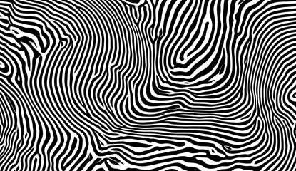 A mesmerizing black and white abstract pattern featuring fluid, wavy lines creating dynamic visual movement.
