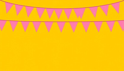Simple party bunting on a vibrant yellow background