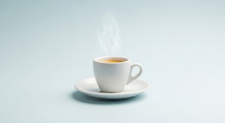 Obraz premium White Coffee Cup with Steam.