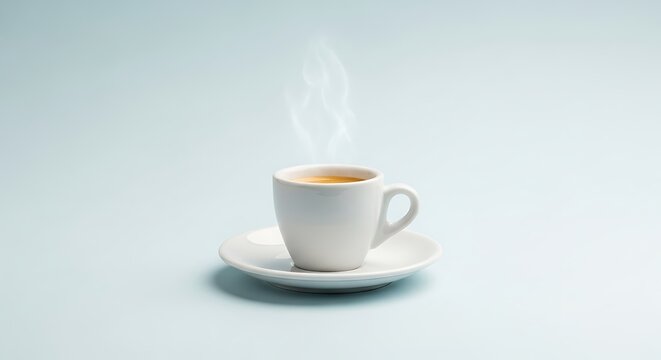 White Coffee Cup with Steam.